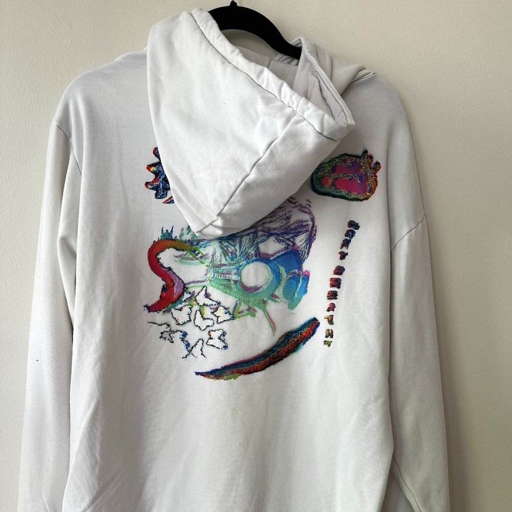 White Hoodie with Japanese Graphic Design